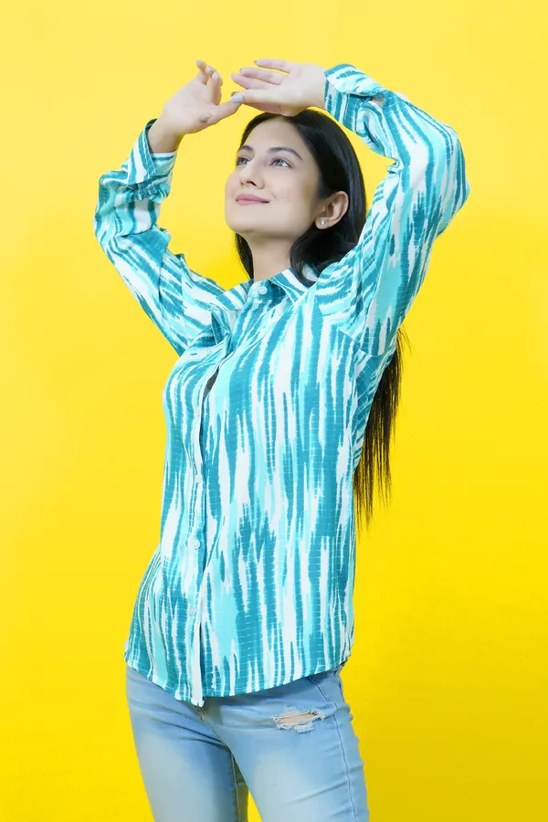 Blue_&_White_Cotton_Blend_Full_Sleeve_Printed_Hip_Length_Relaxed_Fit_Shirt_For_Women