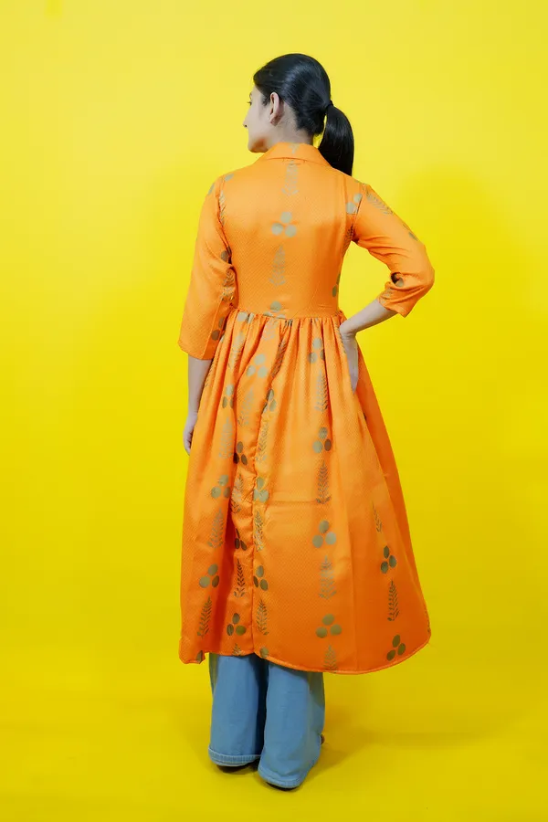 Orange_Casual_Printed_Tops_For_Women