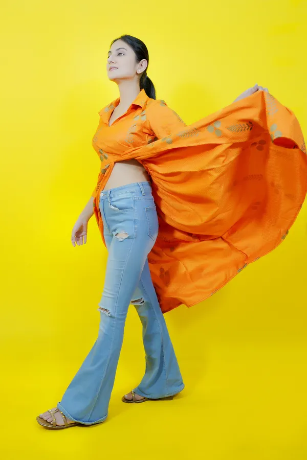 Orange_Casual_Printed_Tops_For_Women