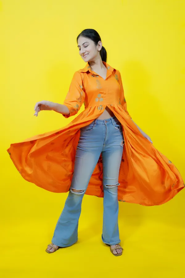 Orange_Casual_Printed_Tops_For_Women