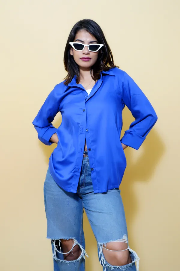 Blue_Cotton_Blend_Full_Sleeve_Solid_Hip_Length_Relaxed_Fit_Shirt_For_Women