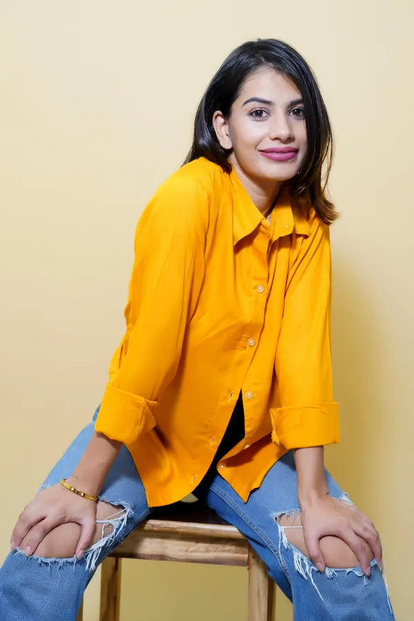 Yellow_Cotton_Blend_Full_Sleeve_Solid_Hip_Length_Relaxed_Fit_Shirt_For_Women