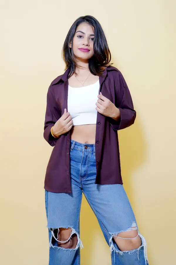 Purple_Cotton_Blend_Full_Sleeve_Solid_Hip_Length_Relaxed_Fit_Shirt_For_Women