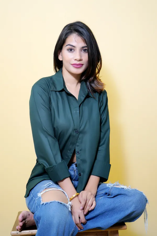 Dark_Green_Cotton_Blend_Full_Sleeve_Solid_Hip_Length_Relaxed_Fit_Shirt_For_Women