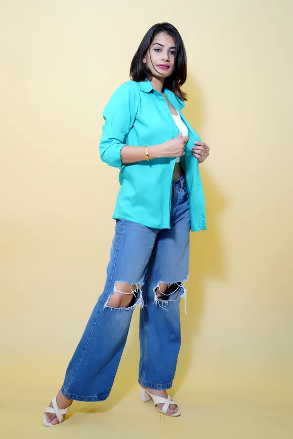Green_Cotton_Blend_Full_Sleeve_Solid_Hip_Length_Relaxed_Fit_Shirt_For_Women