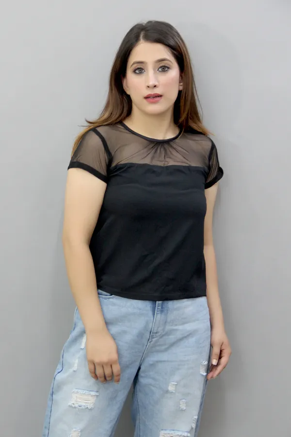 Black_Casual_Solid_Tops_For_Women