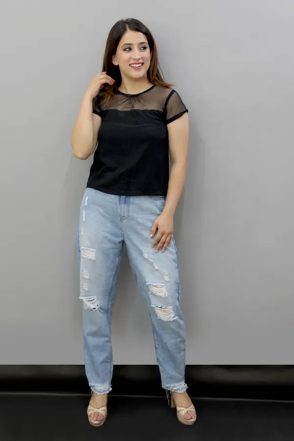 Black_Casual_Solid_Tops_For_Women