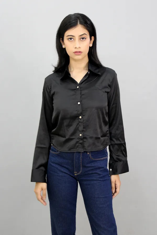 Black_Satin_Full_Sleeve_Solid_Crop_Regular_Fit_Shirt_For_Women