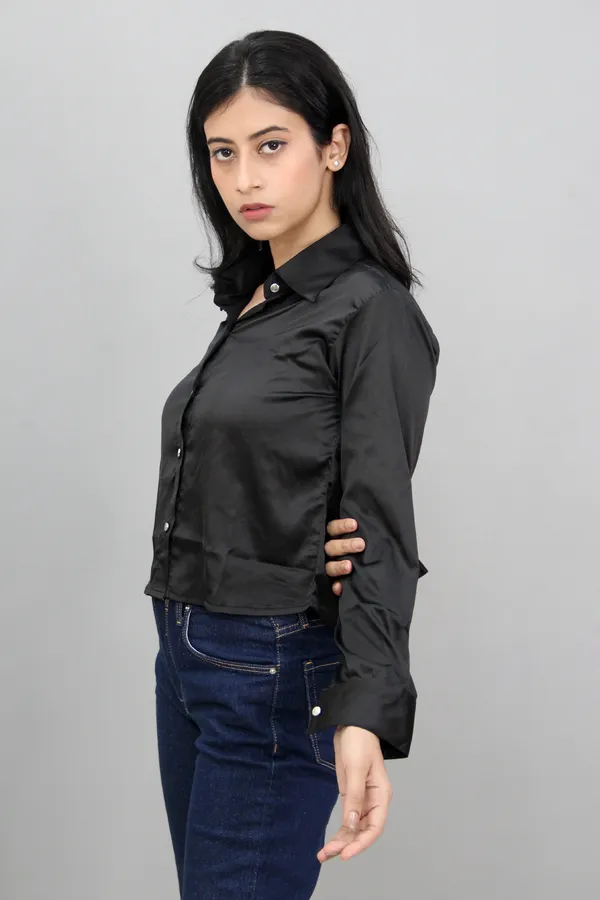 Black_Satin_Full_Sleeve_Solid_Crop_Regular_Fit_Shirt_For_Women
