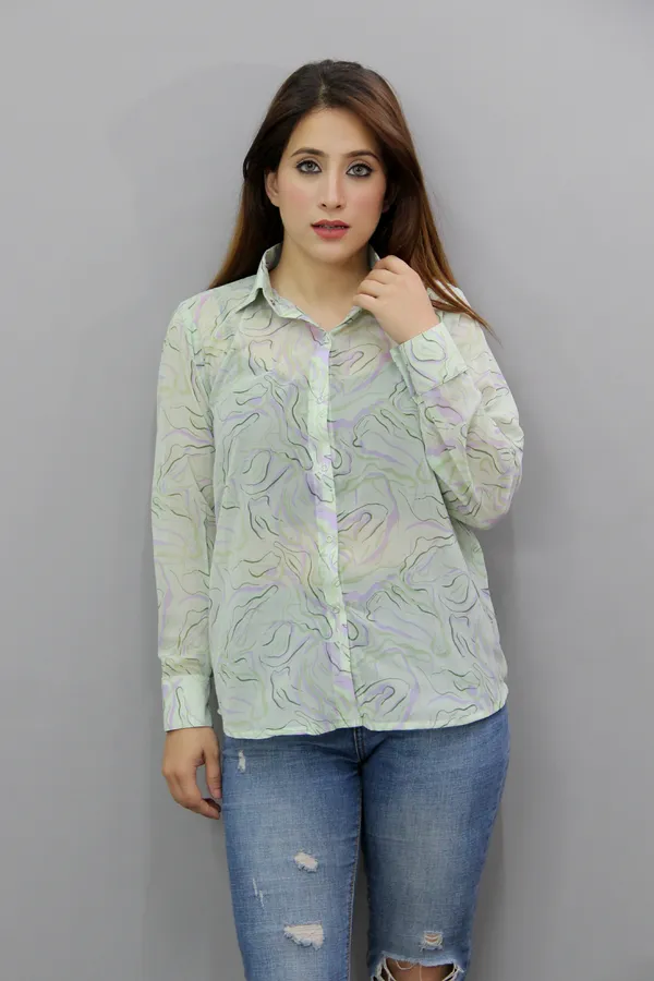 Green_Georgette_Full_Sleeve_Printed_Hip_Length_Regular_Fit_Shirt_For_Women
