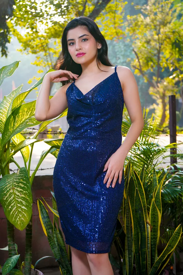 Dark_Blue_Net_Cowl_Neck_Sleeveless_Knee_Length_Bodycon_Dress_For_Women