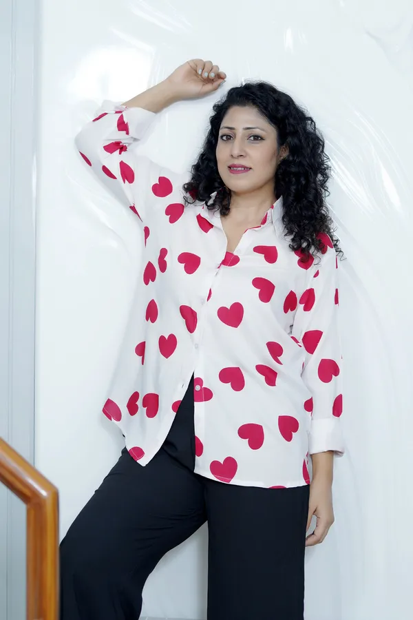 White_Rayon_Women_Summer_Shirt_With_Printed_Red_Hearts