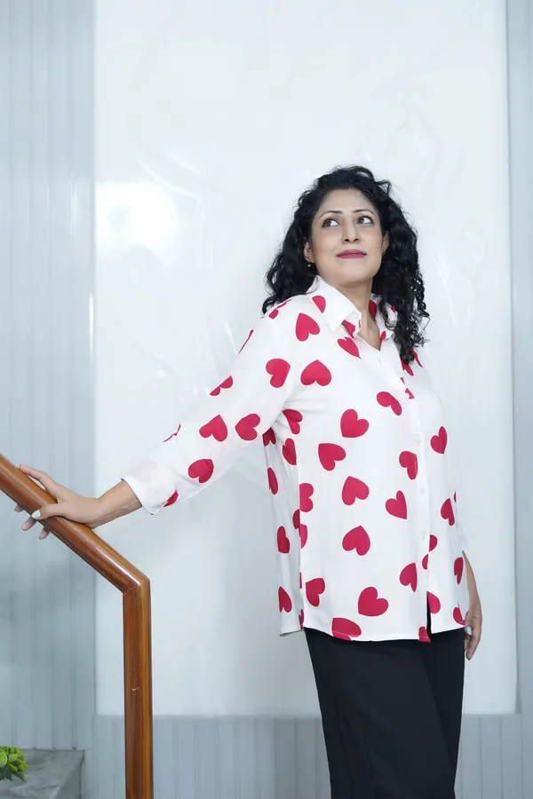 White_Rayon_Women_Summer_Shirt_With_Printed_Red_Hearts