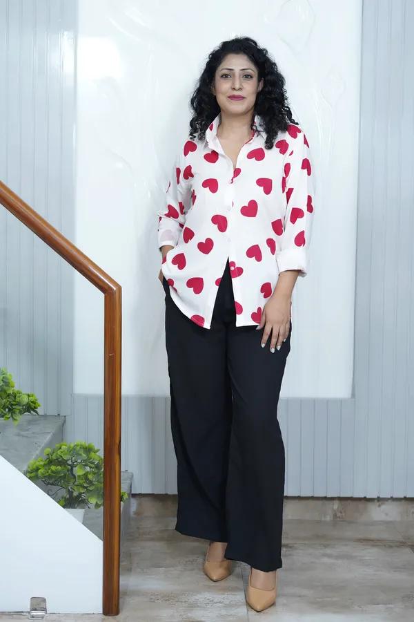 White_Rayon_Women_Summer_Shirt_With_Printed_Red_Hearts