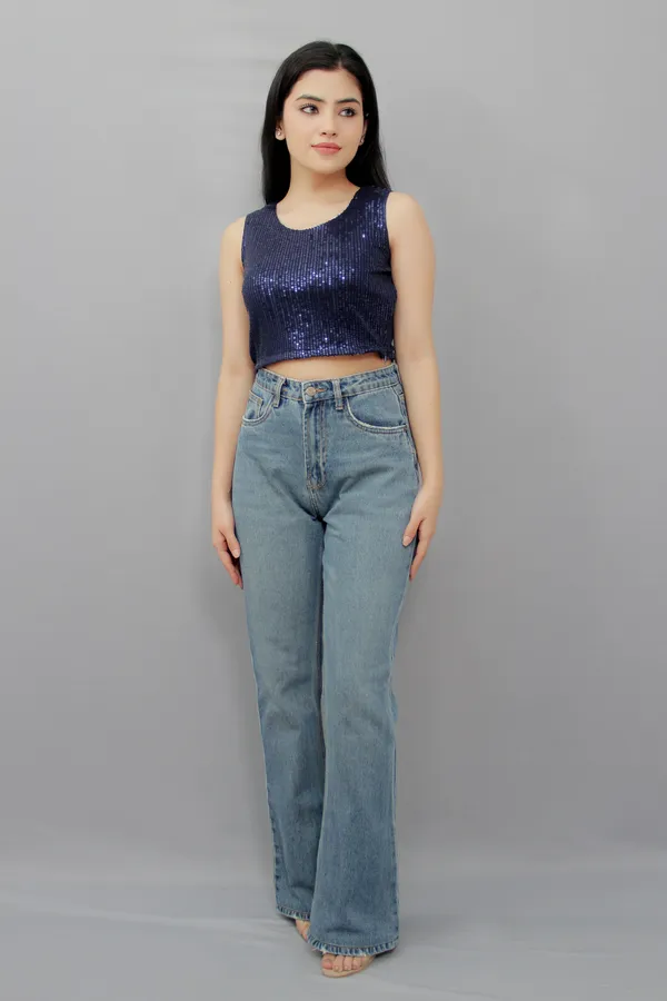 Blue_Party_Embellished_Tops_For_Women