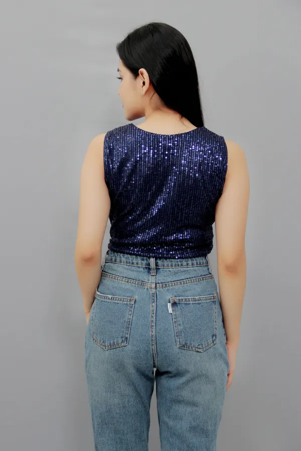 Blue_Party_Embellished_Tops_For_Women