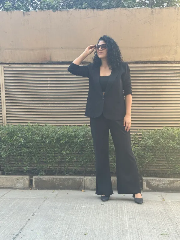 Black_Imported_Lycra_Regular_Fit_Blazer_&_Pant_Set_For_Women_&_Girls
