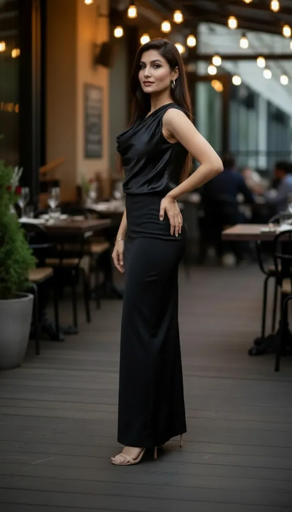Black_Satin_Cowl_Neck_Top