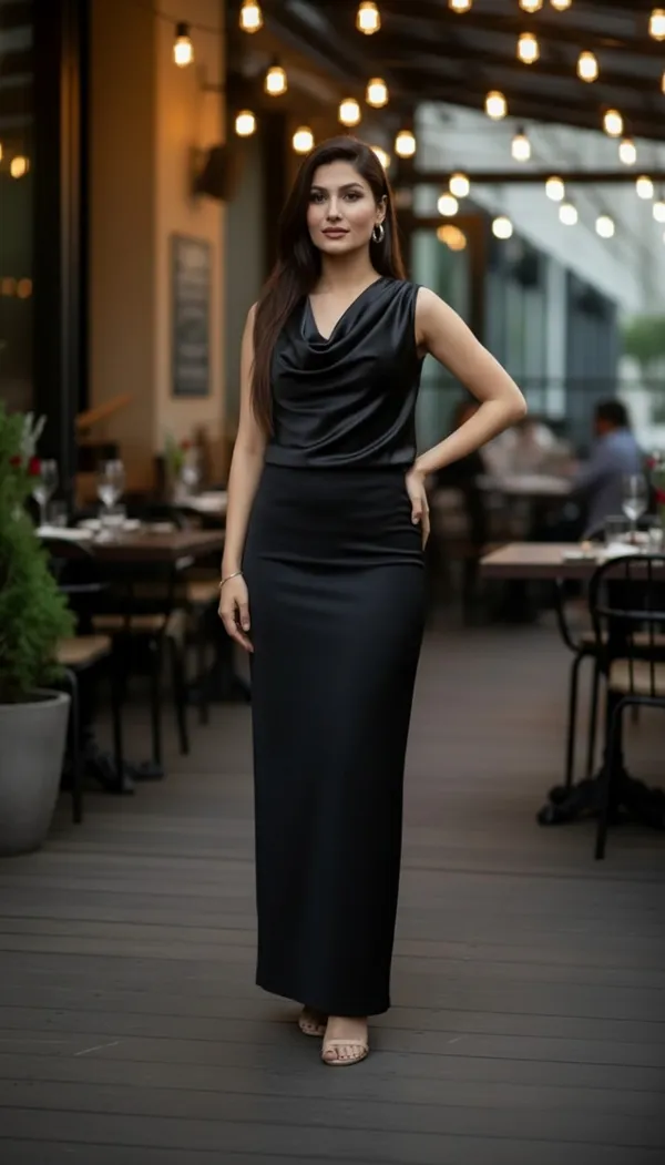 Black_Satin_Cowl_Neck_Top