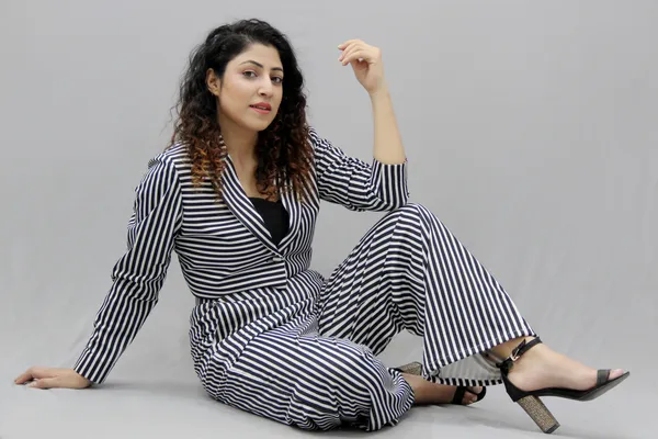 Black_And_White_Imported_Lycra_Regular_Fit_Blazer_&_Pant_Set_For_Women_&_Girls