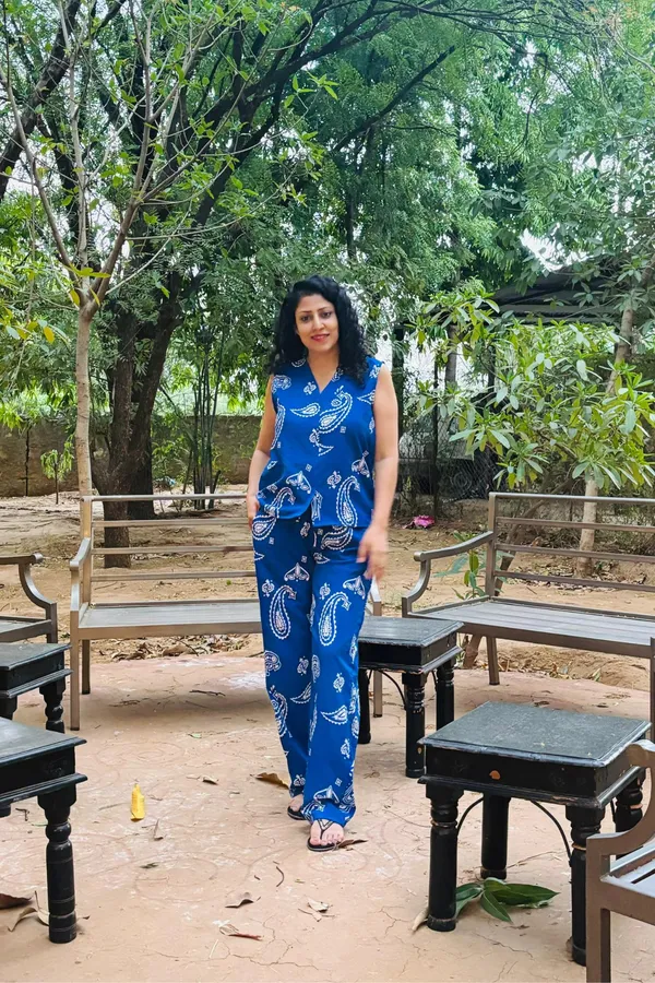 Royal_Blue_Tropical_Print_Co-Ord_Set_For_Women