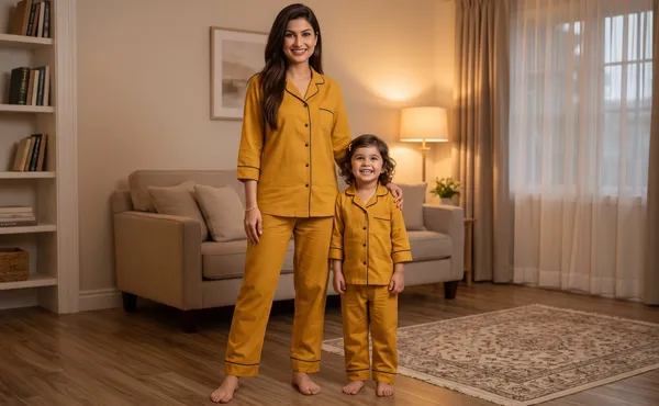 Mustard_Color_Mom_and_Kid_Twinning_Night_Suit_Sets_-_Pack_of_2