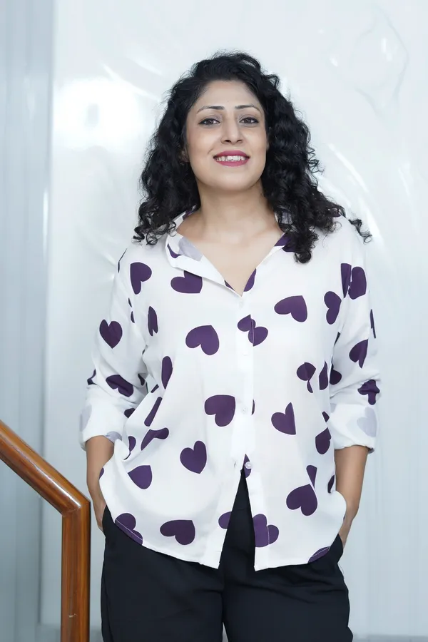 White_Rayon_Women_Summer_Shirt_With_Printed_Purple_Hearts