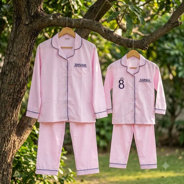 Pink_Color_Mom_and_Kid_Twinning_Night_Suit_Sets_-_Pack_of_2