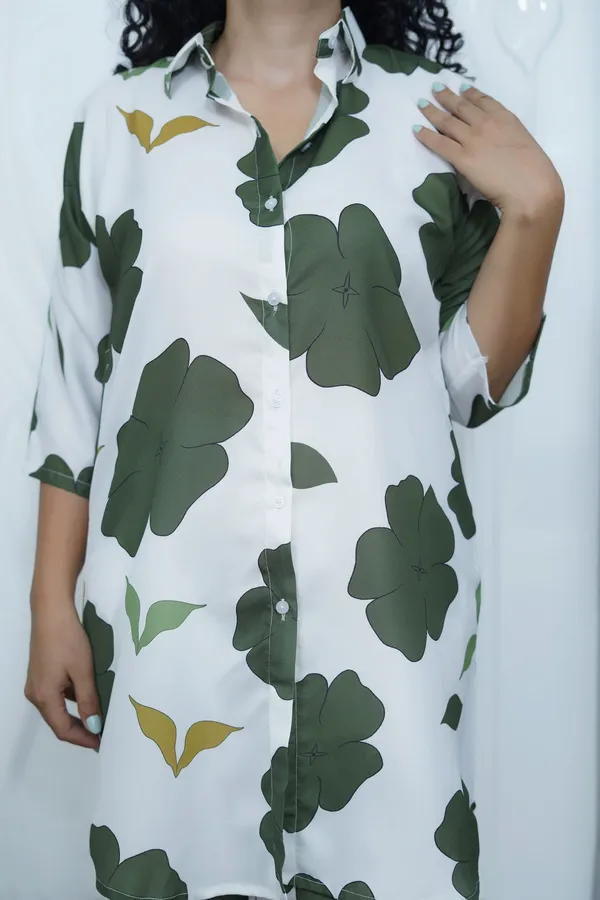 White_&_Green_Floral_Print_Co-Ord_Set_For_Women