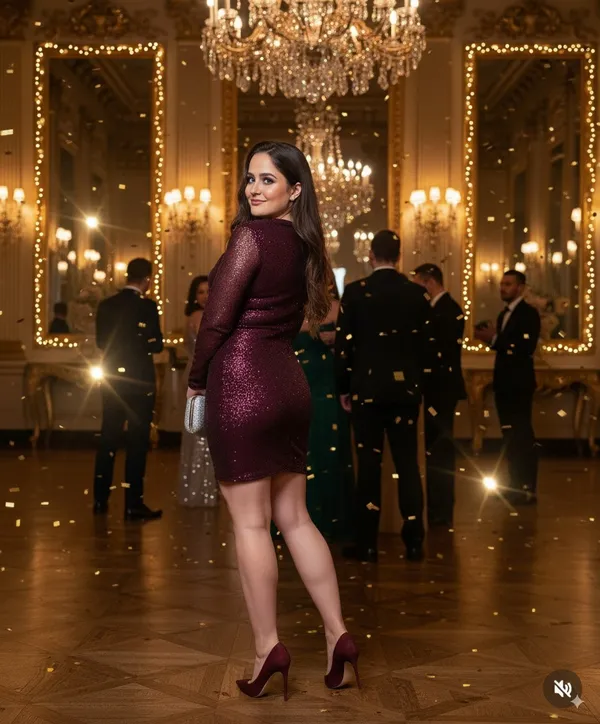 Wine_Sequin__Full_Sleeves_Cowl_Neck_Dress