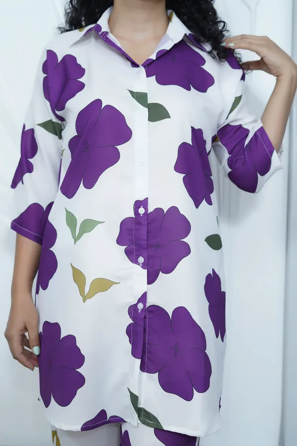 White_&_Purple_Floral_Print_Co-Ord_Set_For_Women