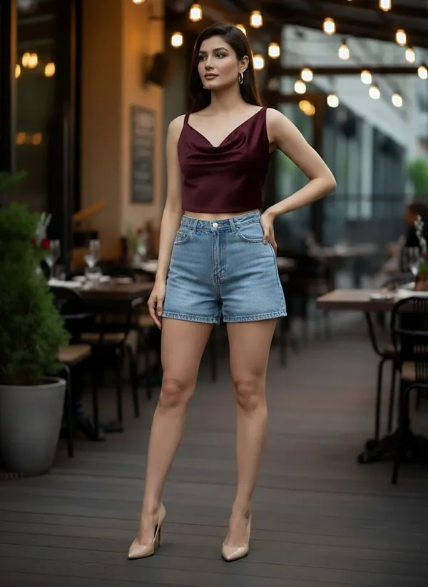 Wine_Satin_Crop_Cowl_Neck_Top