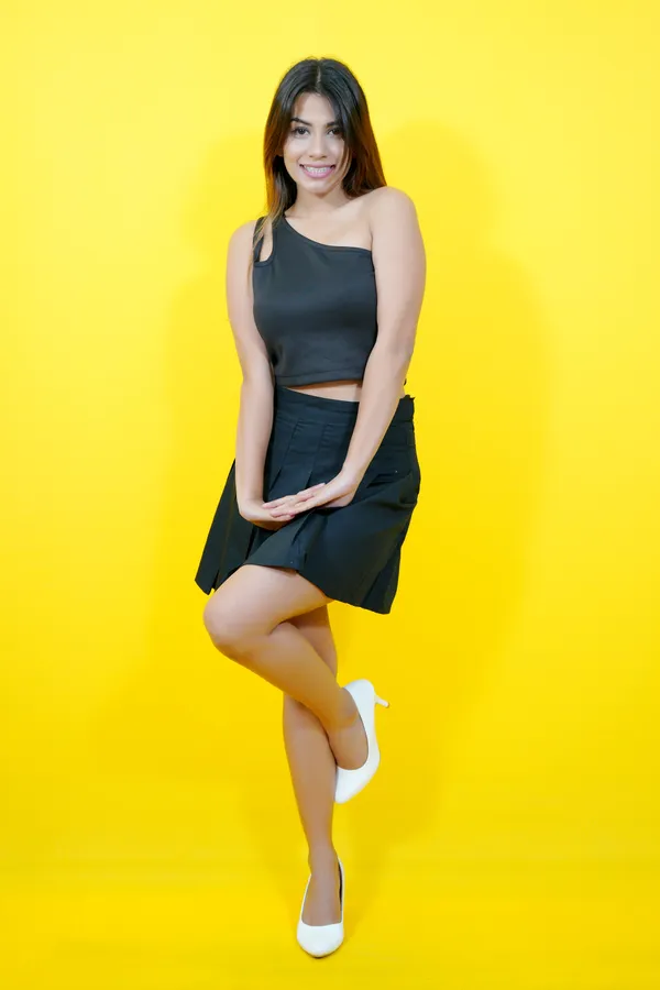 Black_Solid_Cotton_Blend_Pleated_Mini/Short__Regular_Skirt_For_Women