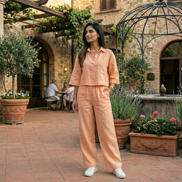 Solid_Peach_Shirt_&_Bottom_Co-ord_Set