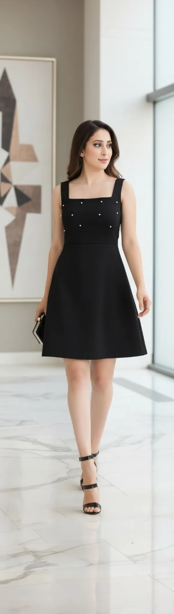 Black_Lycra_Blend_Square_Neck_Sleeveless_Above_Knee_A-Line_Dress_For_Women