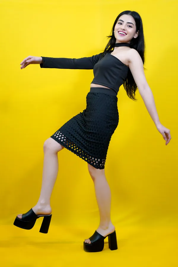 Women_Self_Design_Tube_Black_Skirt