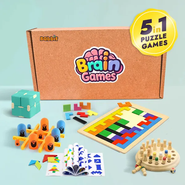 Babbit_Brain_Combo_Set_Of_5_-_Memory_Chess_,_Infinity_Cube_,_Gobble_,_Russian_Tetris_,_Magnetic_Tangaram