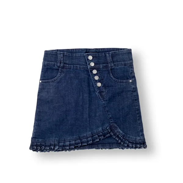 Blue_Solid_Twill_Casual_Skirt_For_Girls
