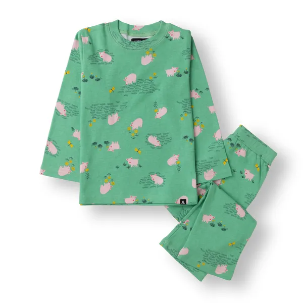 Green_Printed_Rib_Casual_Night-Suit_For_Unisex