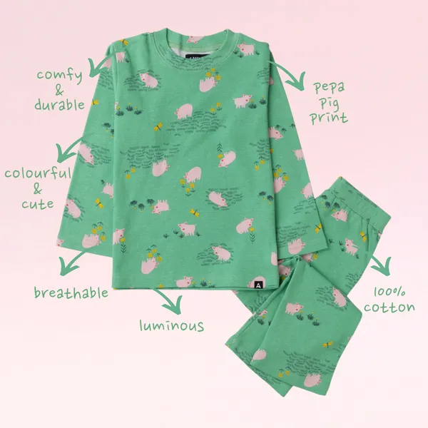 Green_Printed_Rib_Casual_Night-Suit_For_Unisex