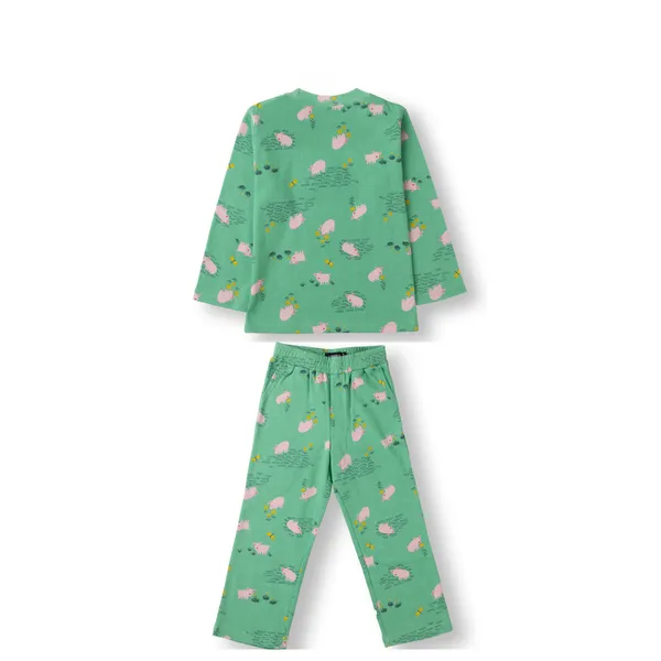Green_Printed_Rib_Casual_Night-Suit_For_Unisex
