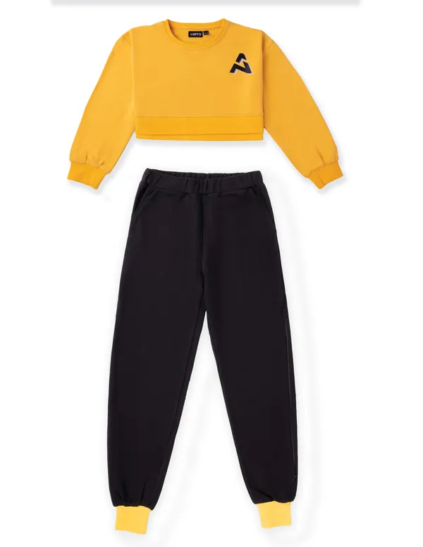 Yellow_Solid_Cotton_Terry_Casual_Top_With_Pant_For_Girls