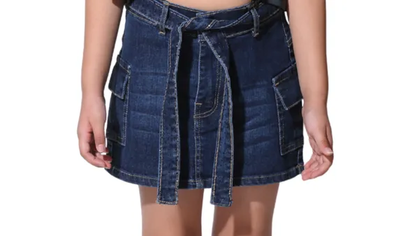 Blue_Solid_Twill_Casual_Skirt_For_Girls