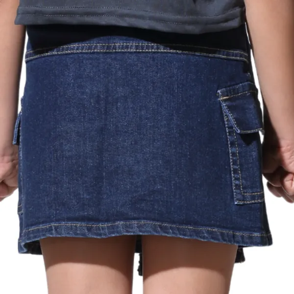 Blue_Solid_Twill_Casual_Skirt_For_Girls