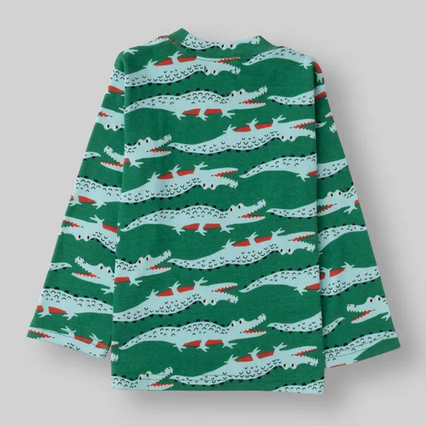 Green_Printed_Rib_Casual_Night-Suit_For_Unisex