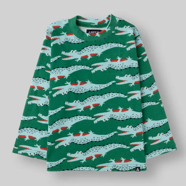 Green_Printed_Rib_Casual_Night-Suit_For_Unisex