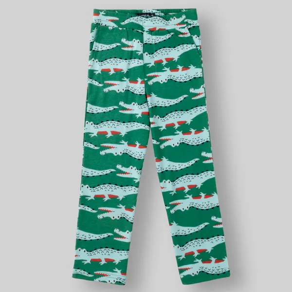 Green_Printed_Rib_Casual_Night-Suit_For_Unisex