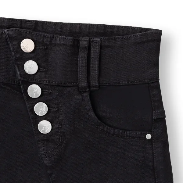 Black_Solid_Twill_Casual_Skirt_For_Girls