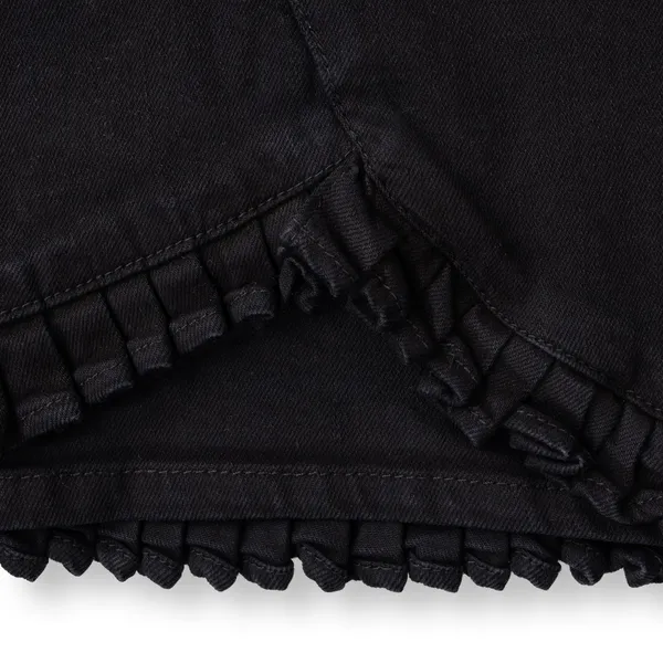 Black_Solid_Twill_Casual_Skirt_For_Girls
