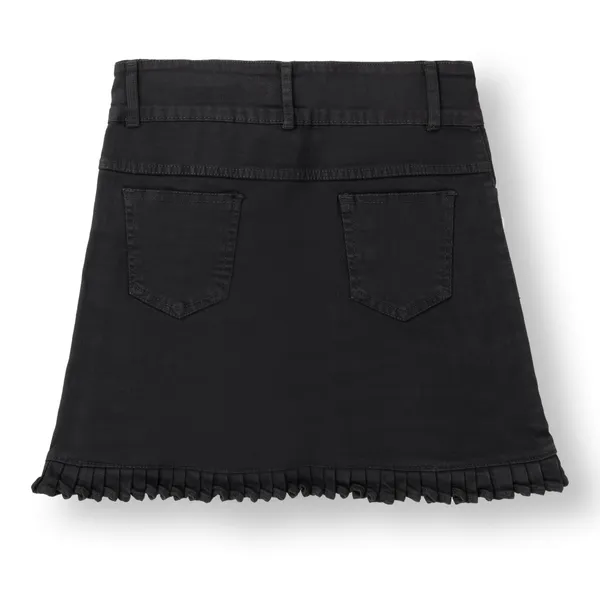 Black_Solid_Twill_Casual_Skirt_For_Girls